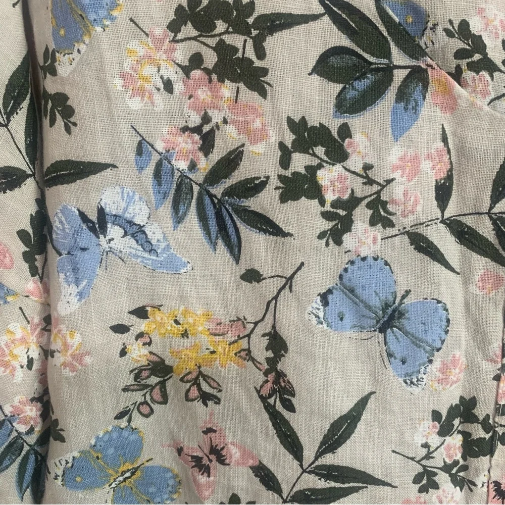 Laura Bianchi Italy Floral 100% Linen Tunic Top - Picture 11 of 11
